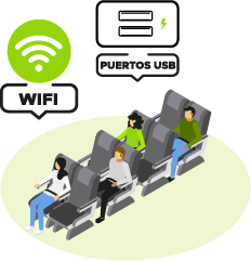 wifi y puertos de carga en bus